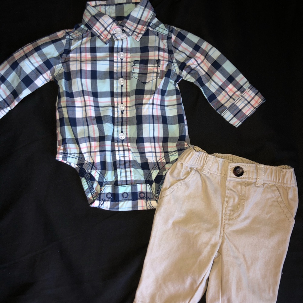 Plaid Bodysuit and Pants Set